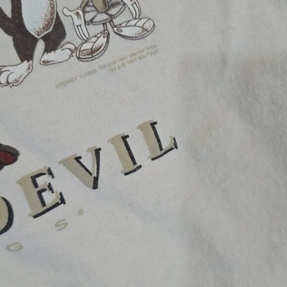Vintage Tasmanian Devil Looney Tunes Six Flags Shirt Medium - Picture 3 of 7